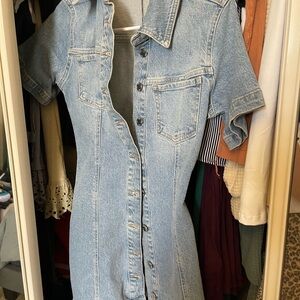 Zara Light Blue Denim Mini Dress